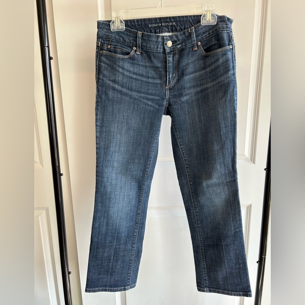 Banana Republic Classic Straight Leg Low-Rise Dark Wash Denim
